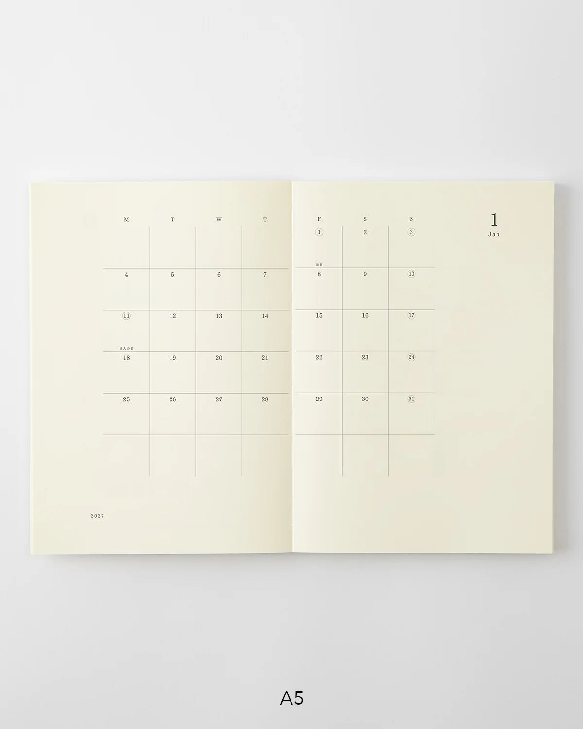 Midori 2027 Notebook Diary Monthly Block + Memo