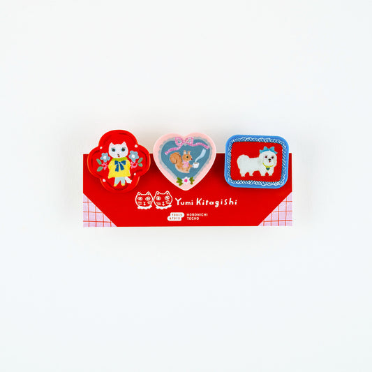 Yumi Kitagishi Clips (Set of 3) - Hobonichi Techo