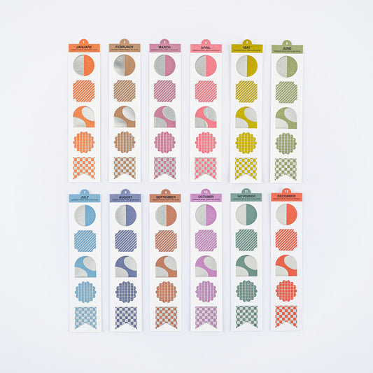 TSUKI no IRO Bookmark-Style Foil-Pressed Stickers - Hobonichi Techo