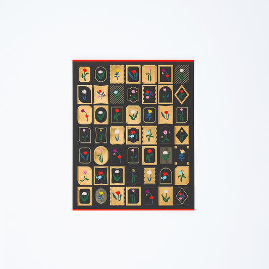 Yoshi Watanabe Foil-Stamped Stickers (Petit Bloom) - Hobonichi Techo